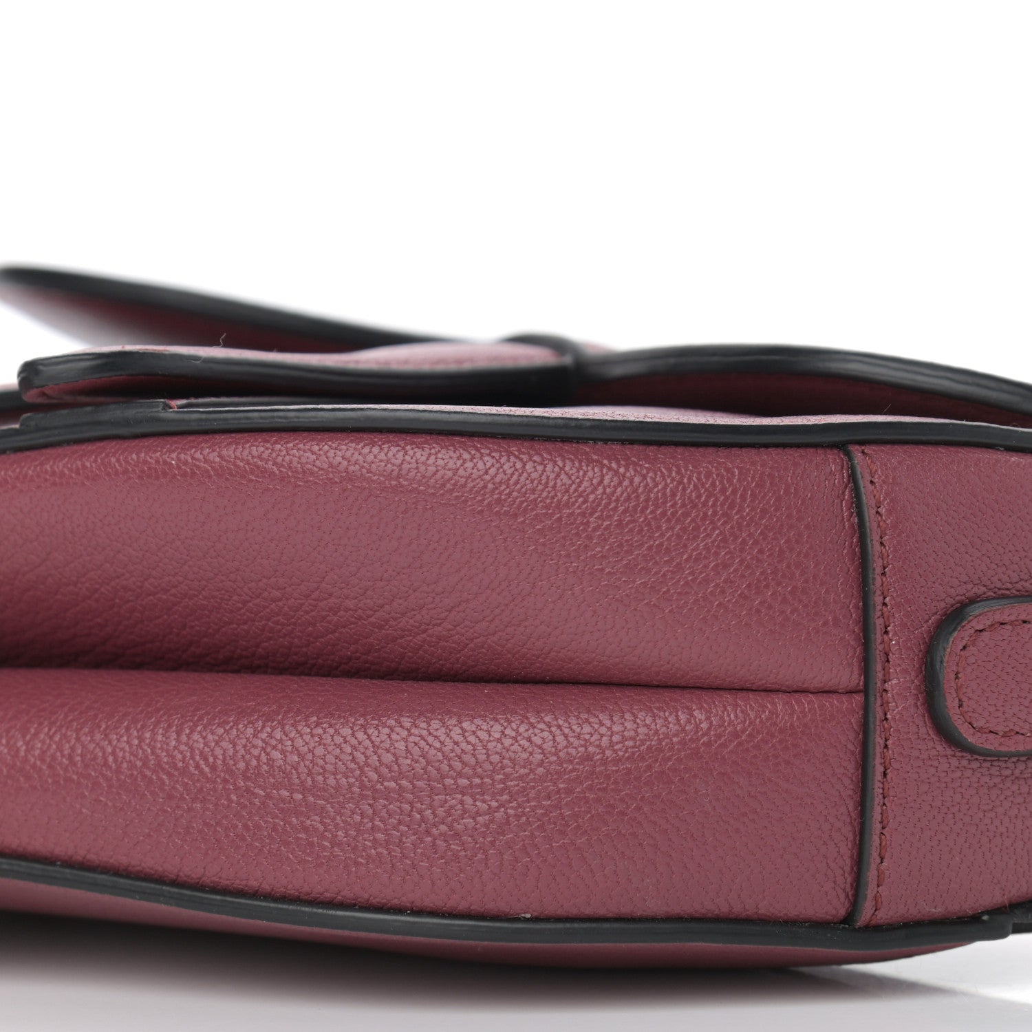 Christian Dior Grained Calfskin Mini Saddle Bag Burgundy 9 of 9