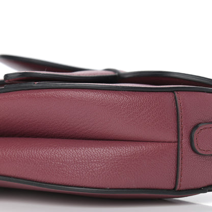 Christian Dior Grained Calfskin Mini Saddle Bag Burgundy 9 of 9