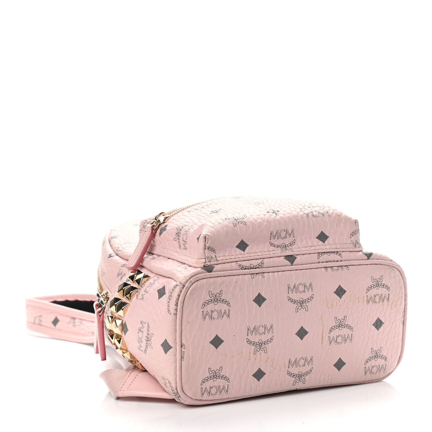 MCM Visetos Side Stud Mini Stark Backpack Pink 4 of 14