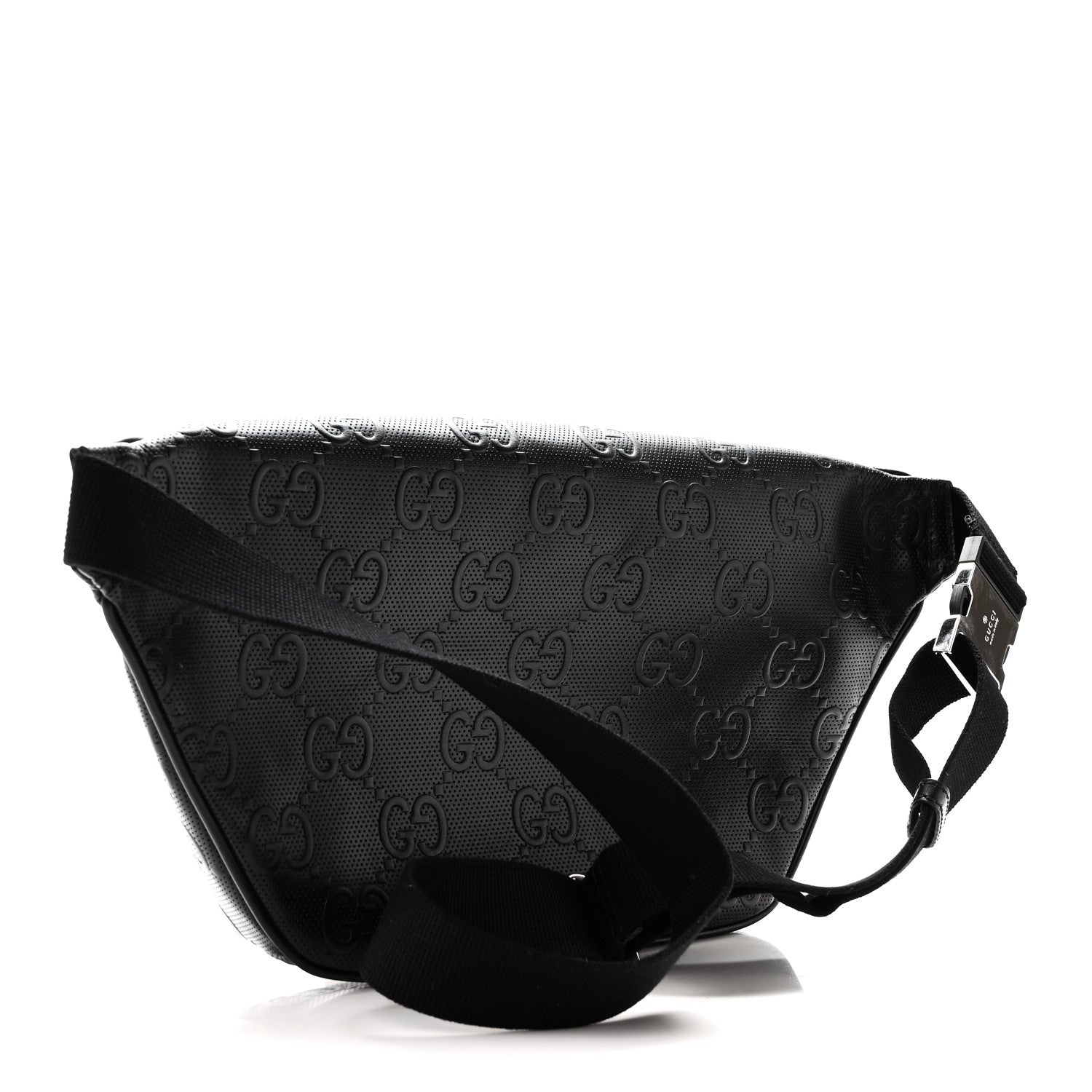 Gucci Calfskin GG Tennis Embossed Pocket Belt Bag Black 3 of 10