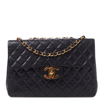 Chanel Lambskin Quilted XL Jumbo Single Flap Black 1 of 9