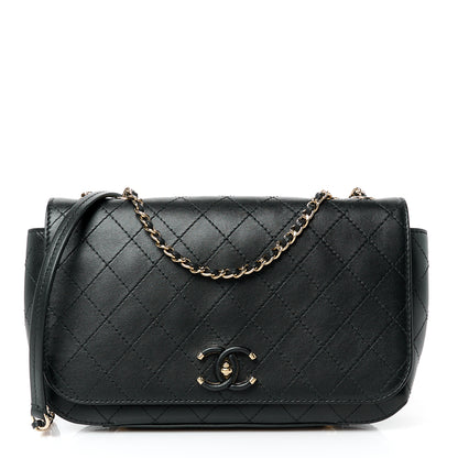 Chanel Calfskin Stitched CC Case Flap Bag Black 1 of 11