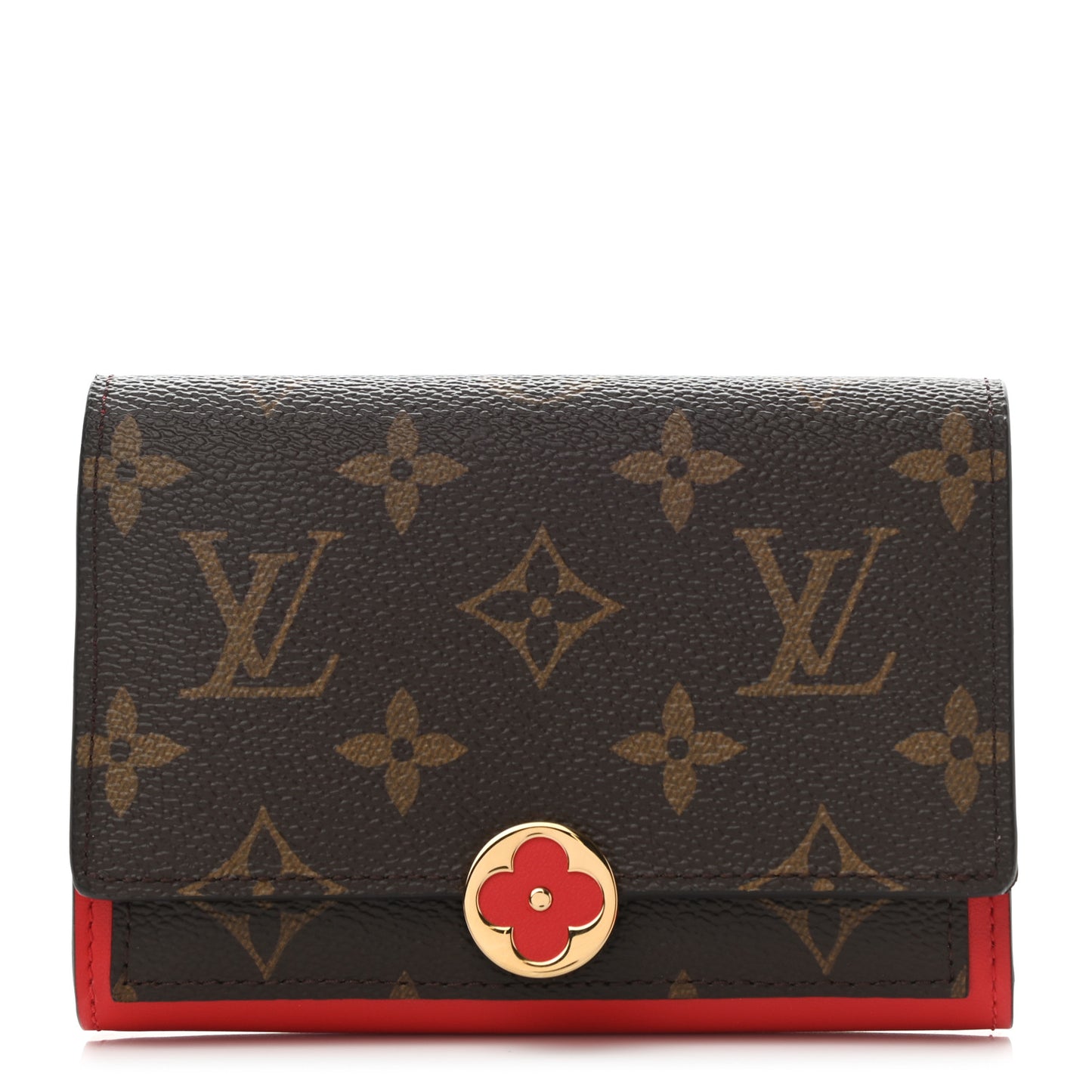 Monogram Flore Compact Wallet Coquelicot