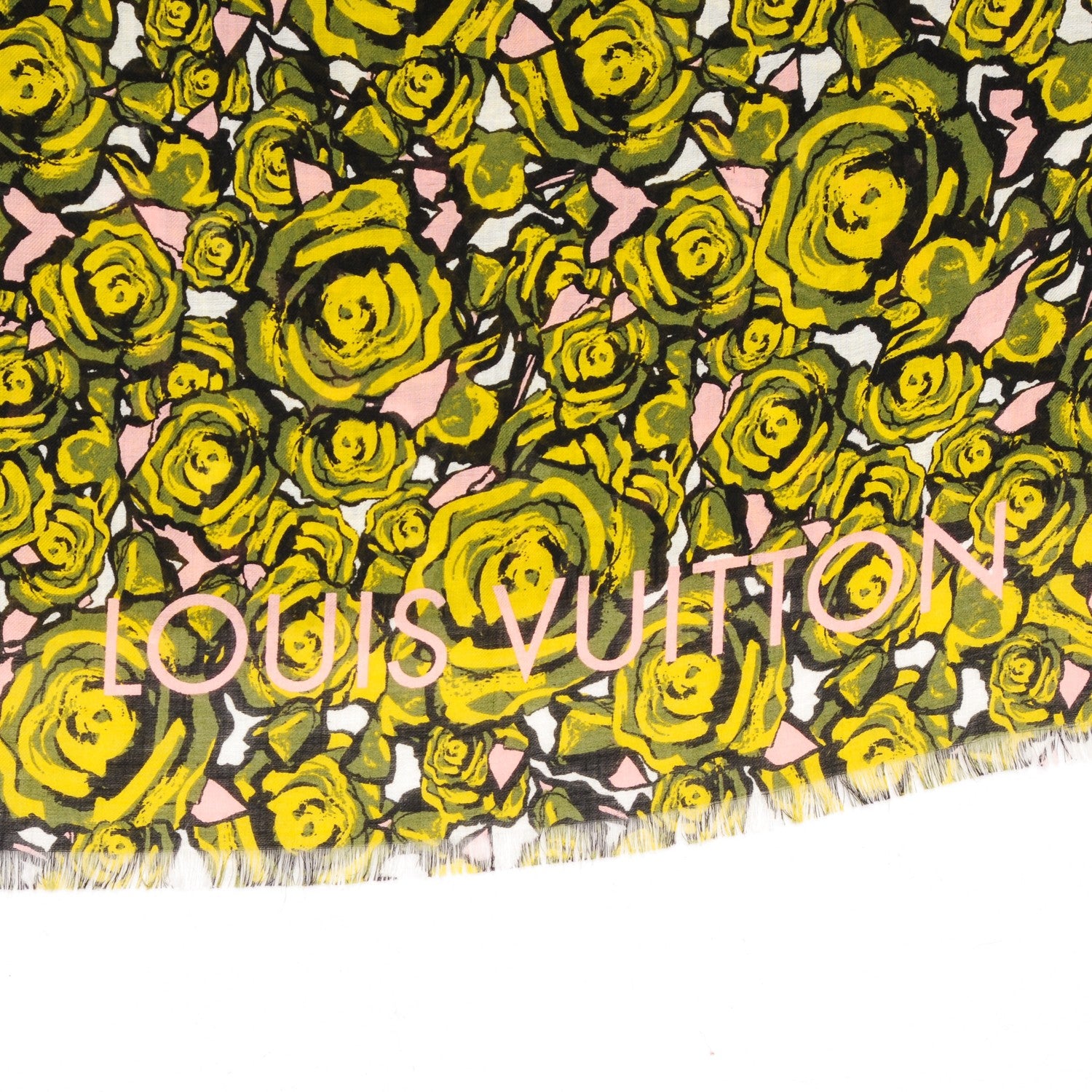 Louis Vuitton Wool Silk Cashmere Rock N Roses Stole 4 of 4