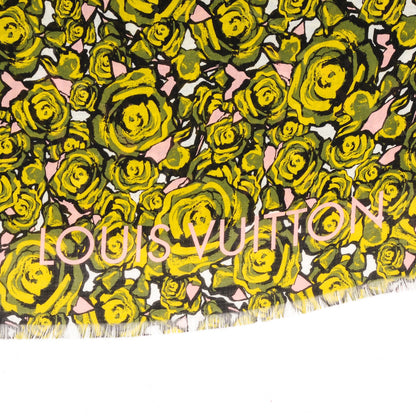 Louis Vuitton Wool Silk Cashmere Rock N Roses Stole 4 of 4
