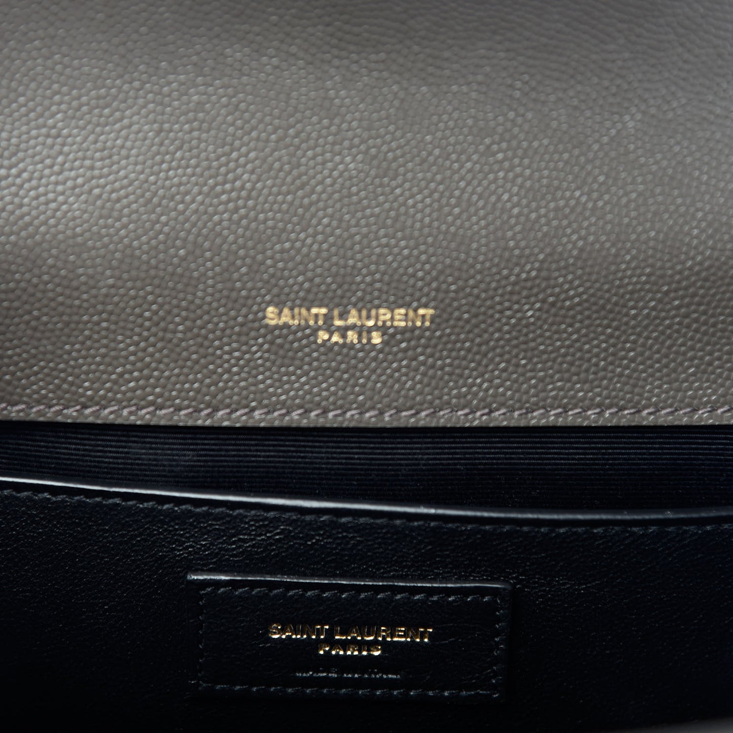 Grain De Poudre Textured Mixed Matelasse Triquilt Medium Monogram Satchel Pebble