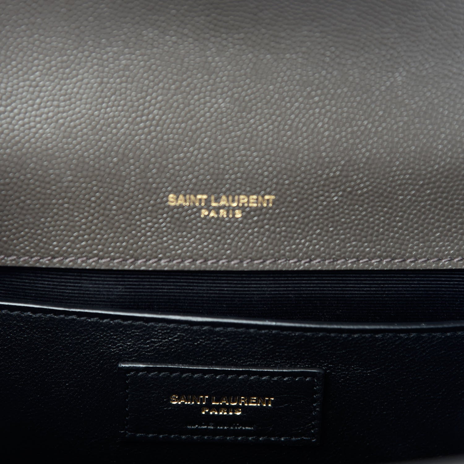 Saint Laurent Grain De Poudre Textured Mixed Matelasse Triquilt Medium Monogram Satchel Pebble 6 of 9