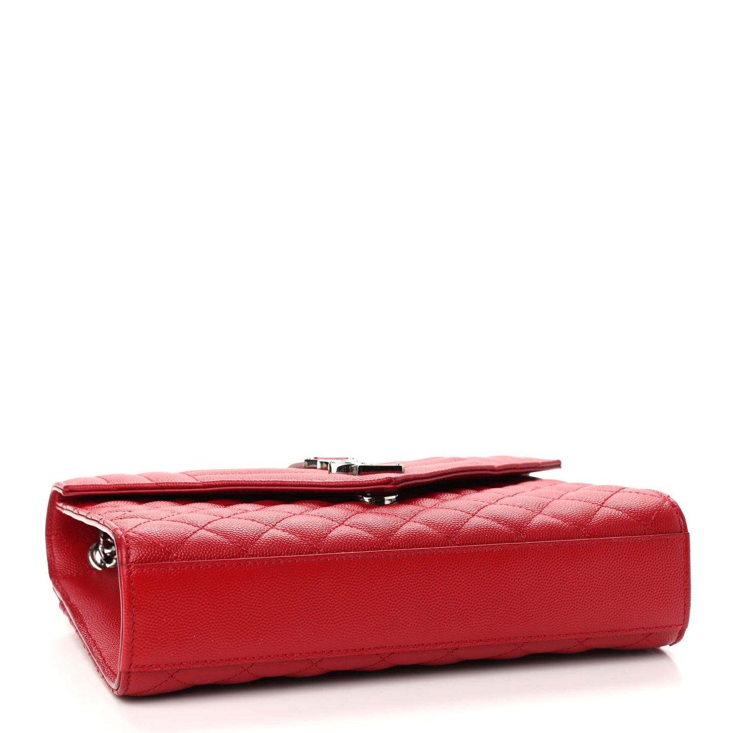 Grain De Poudre Textured Mixed Matelasse Triquilt Medium Monogram Satchel New Red