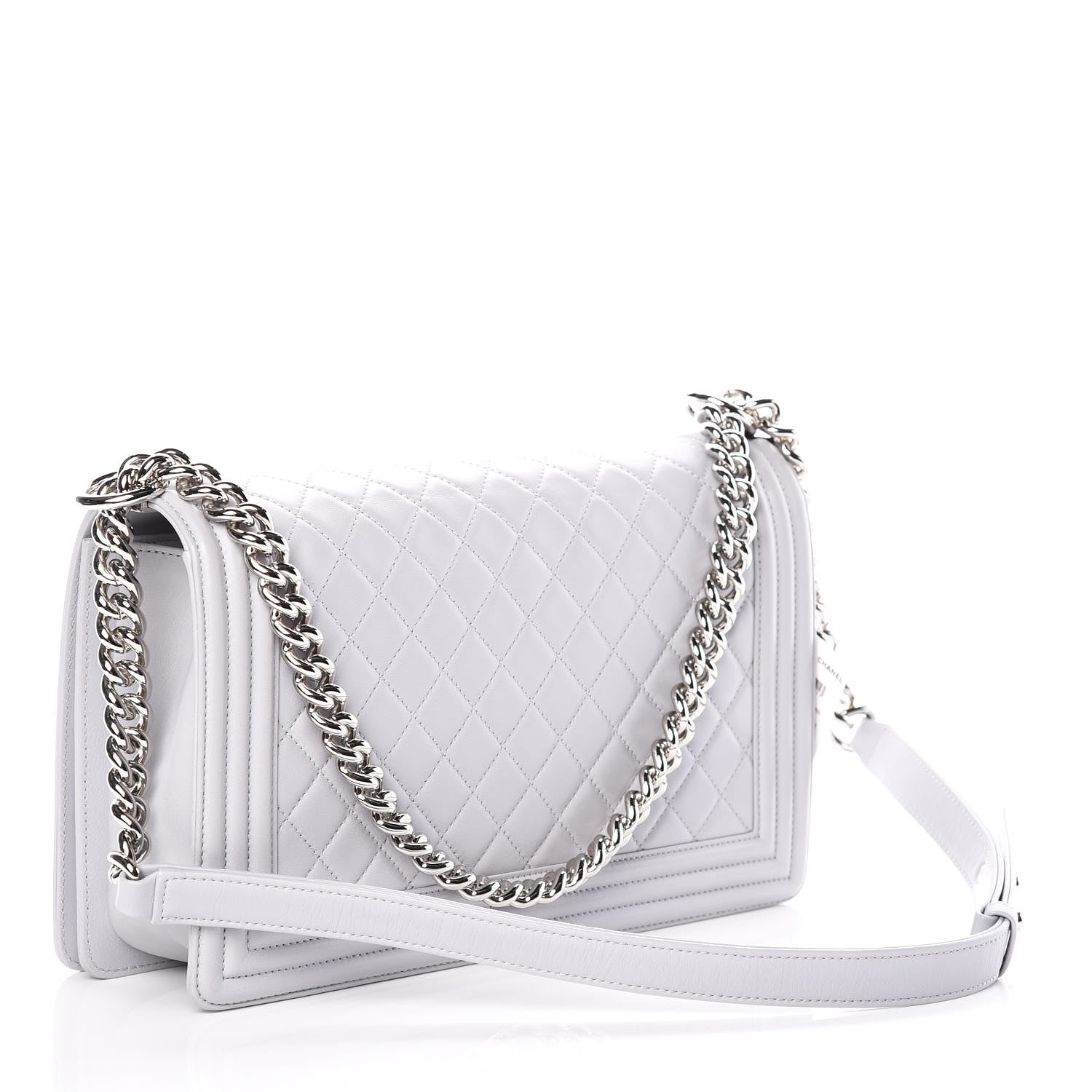 Chanel Lambskin Quilted New Medium Boy Flap Grey 3 of 10