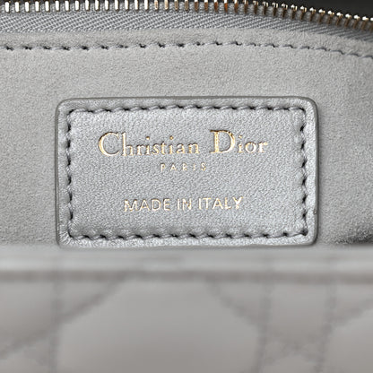 Christian Dior Pearly Lambskin Cannage Medium Lady Dior Opaline 6 of 8