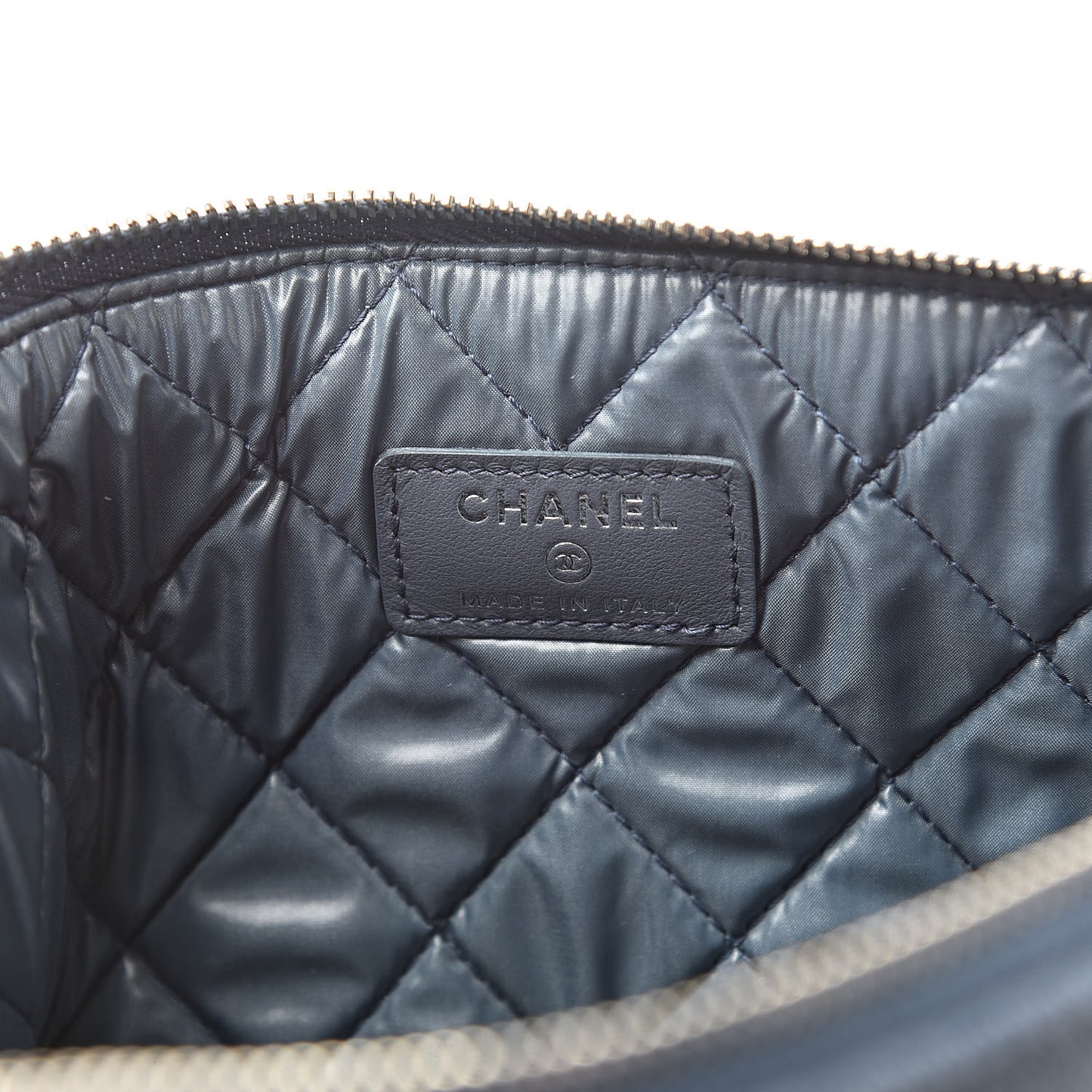 Canvas Sequins Medium Deauville Cosmetic Pouch Navy