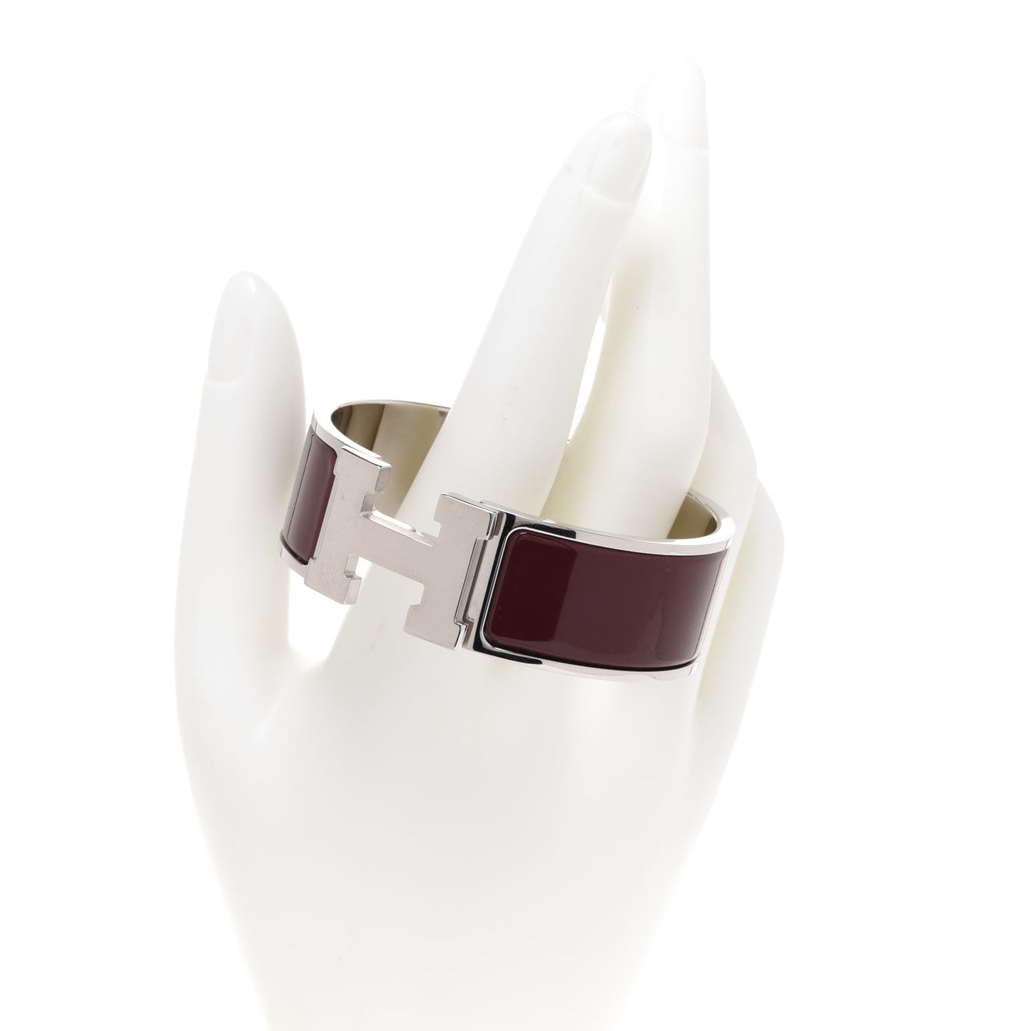 Enamel Wide Clic Clac H Bracelet PM Cacao