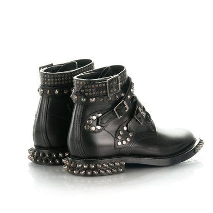 Saint Laurent Smooth Calfskin Studded Ankle Ranger Boots 34.5 Black 4 of 10