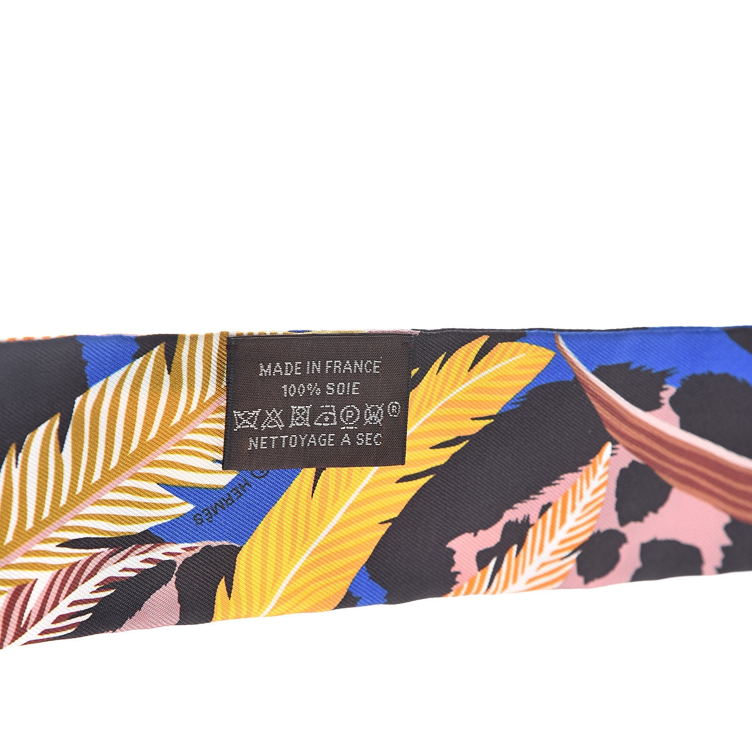 Hermes Silk Jaguar Quetzal Twilly Bleu Roy Brun Saumon 3 of 3