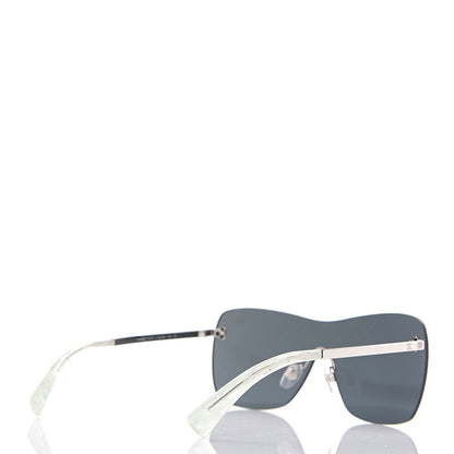 Chanel Shield Runway Sunglasses 4215 Silver Blue Mirror 4 of 7