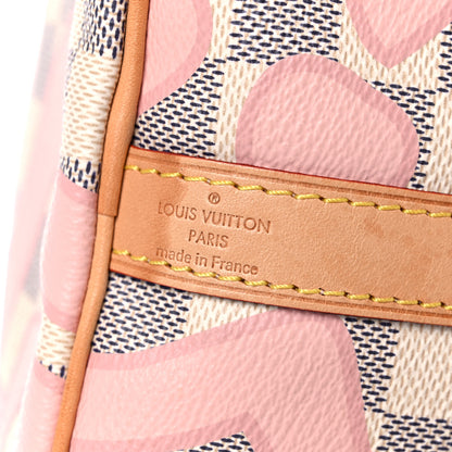 Louis Vuitton Damier Azur Tahitienne Speedy Bandouliere 30 Rose Ballerine 6 of 31