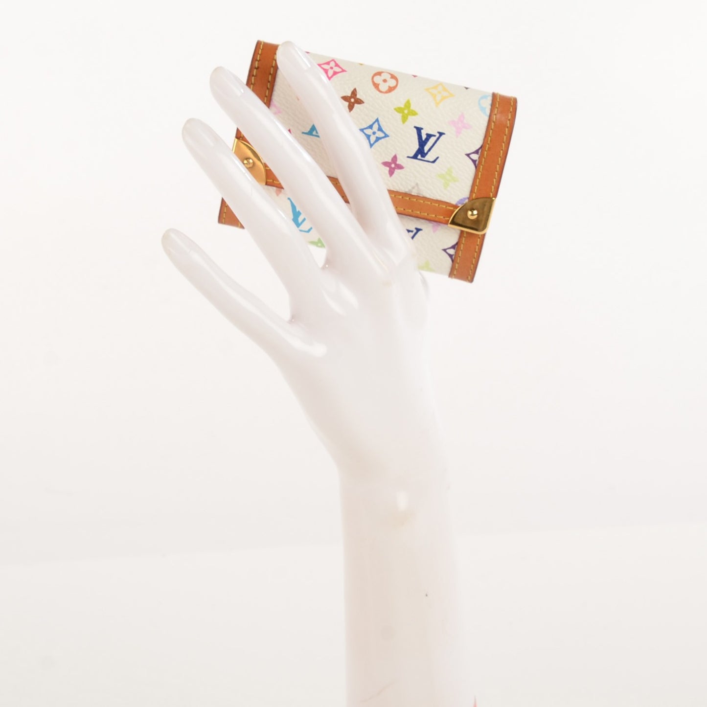 Monogram Multicolor Porte-Monnaie Plat Coin Purse White