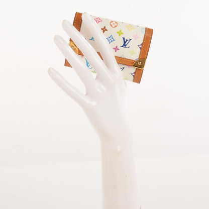 Louis Vuitton Monogram Multicolor Porte-Monnaie Plat Coin Purse White 2 of 7