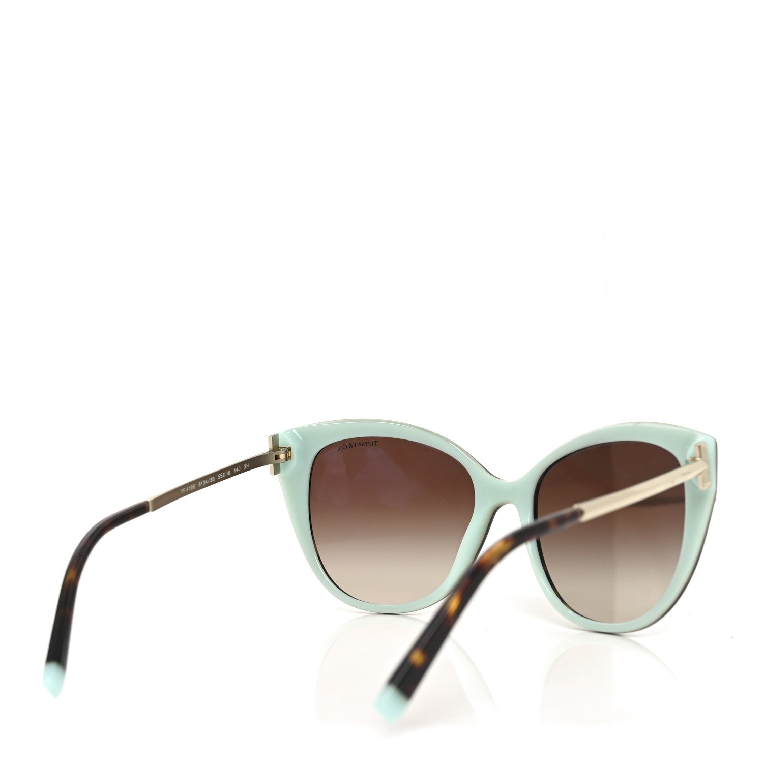 Tiffany Acetate Metal Cat Eye Sunglasses TF4166 Tortoise Blue 4 of 7