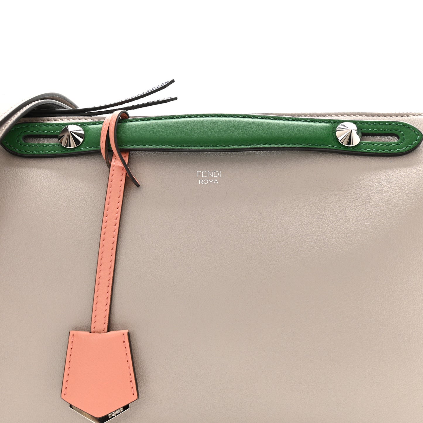 Vitello Dolce 4 Color Large By The Way Boston Bag Grigio Polvere Emerald Multicolor