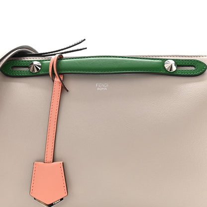 Fendi Vitello Dolce 4 Color Large By The Way Boston Bag Grigio Polvere Emerald Multicolor 8 of 12