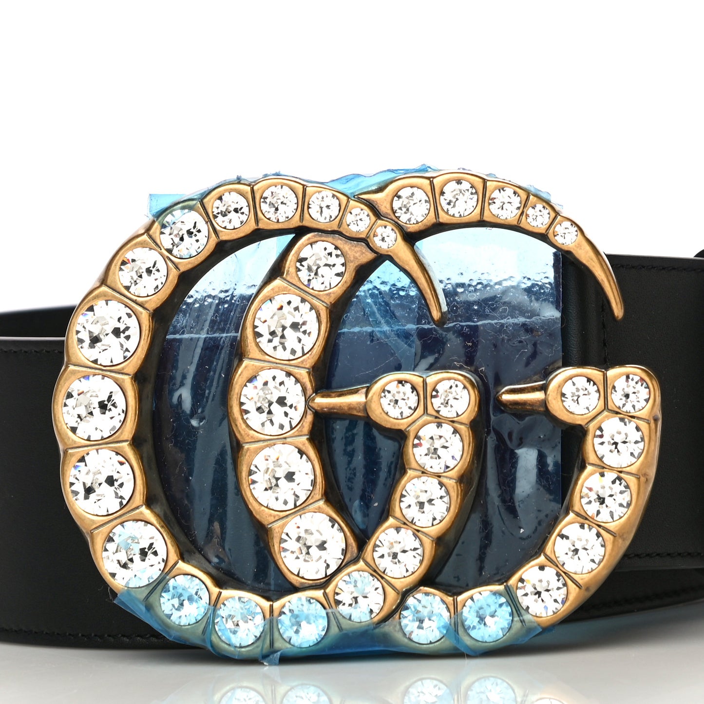 Calfskin Crystal Double G 55mm Belt 65 26 Black