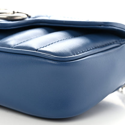 Gucci Calfskin Matelasse Aria Super Mini GG Marmont Shoulder Bag Clear Blue 10 of 11