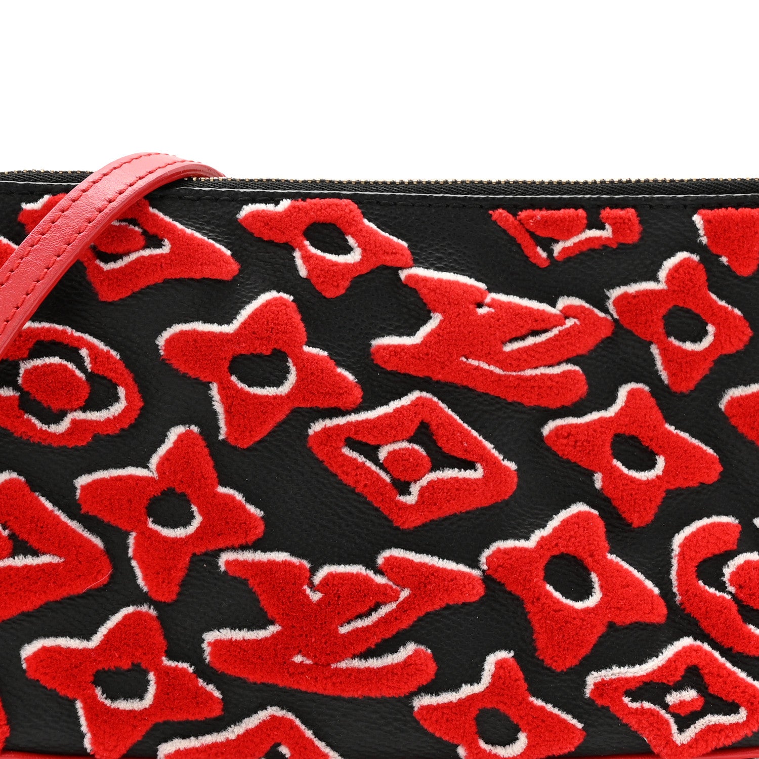 Louis Vuitton X UF Tufted Monogram Pochette Accessories Black Red 8 of 12
