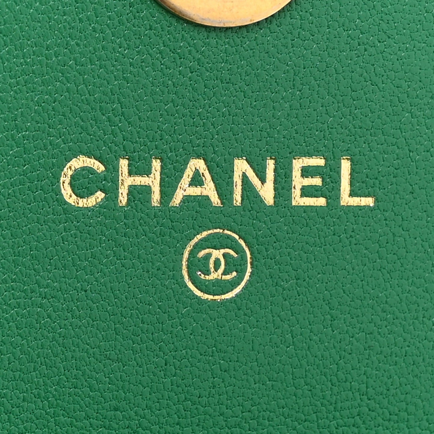 Lambskin Quilted Chanel 19 Phone Holder With Chain Green