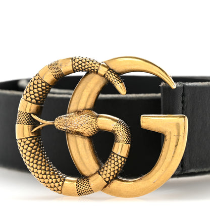 Gucci Faded Calfskin Snake Double G Belt 70 28 Black 7 of 7