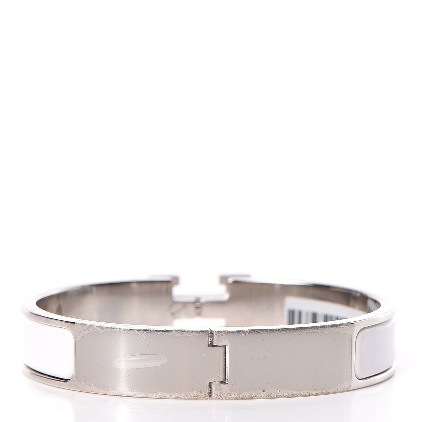 Enamel Narrow Clic Clac H Bracelet GM White