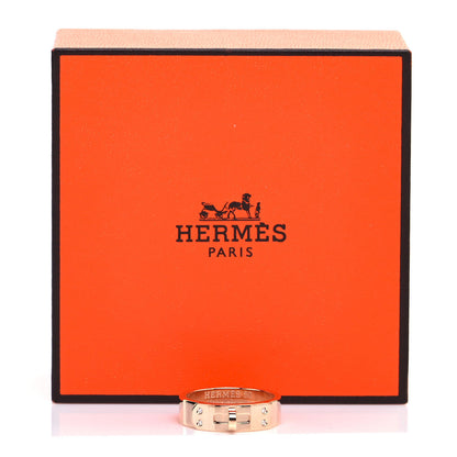 Hermes 18K Rose Gold Diamond PM Kelly Ring 50 5.25 4 of 5