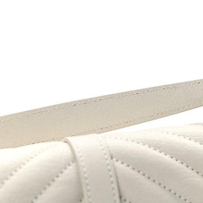 Saint Laurent Sheepskin Matelasse Chevron Monogram Medium College Bag Crema Soft 8 of 12