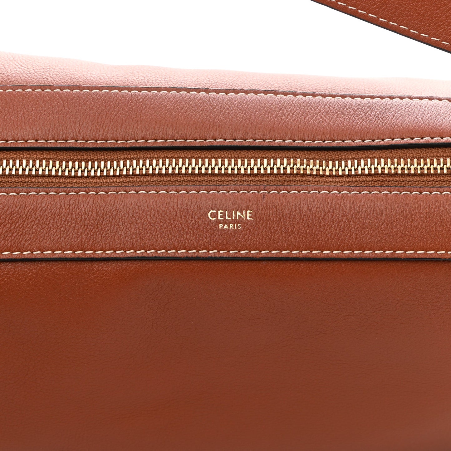 Supple Calfskin Medium Strap Leandre Shoulder Bag Brown