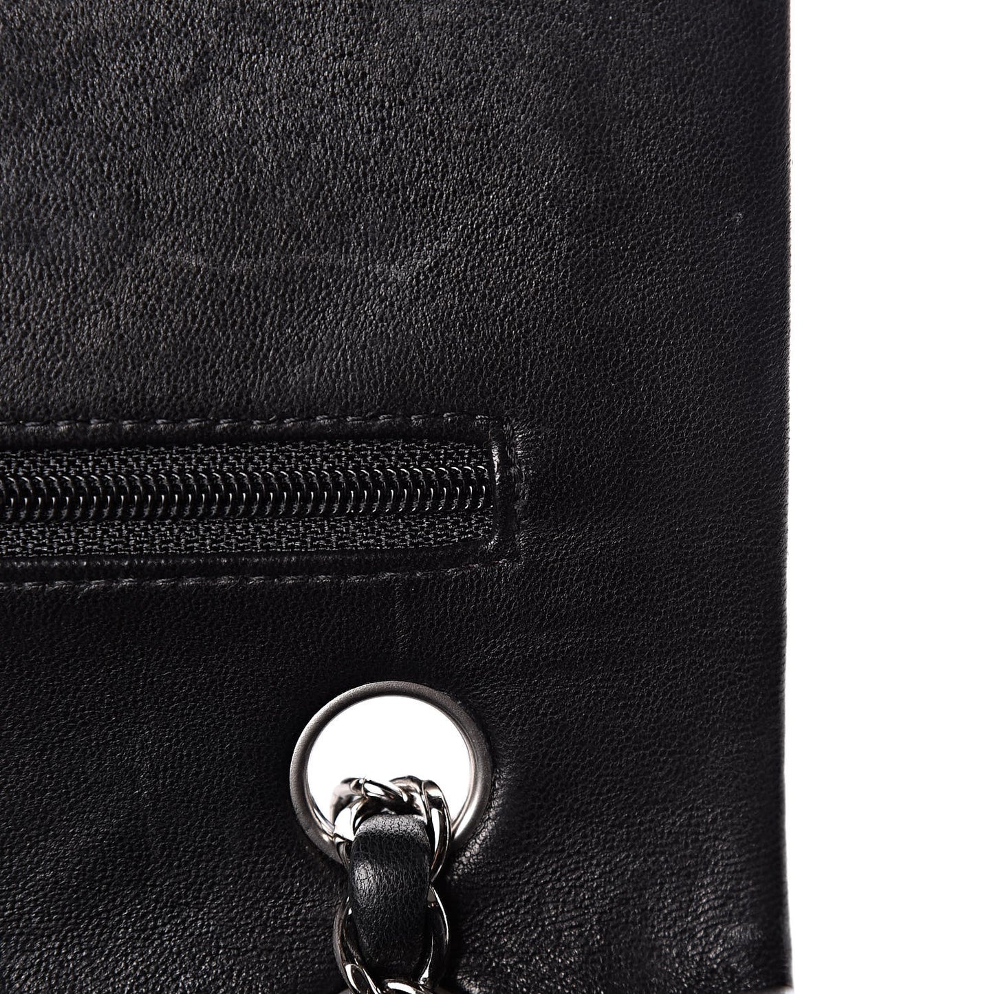 Lambskin Quilted Medium Double Flap Black