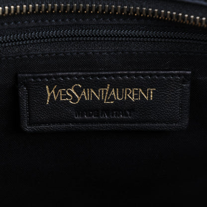 Saint Laurent Tweed Calfskin Classic Small Cabas Y Bag Black 6 of 9