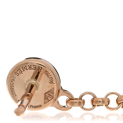 Hermes 18K Rose Gold Diamond Gambade Earrings 4 of 5