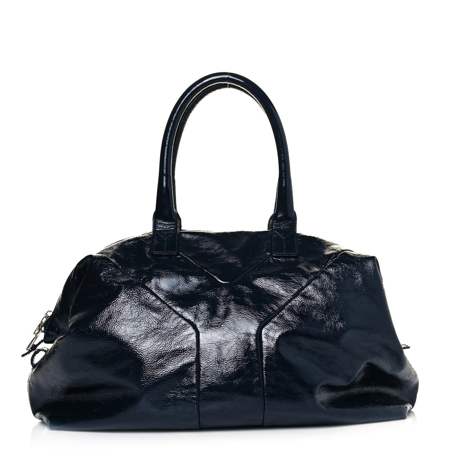 Textured Patent Medium Easy Y Bag Navy