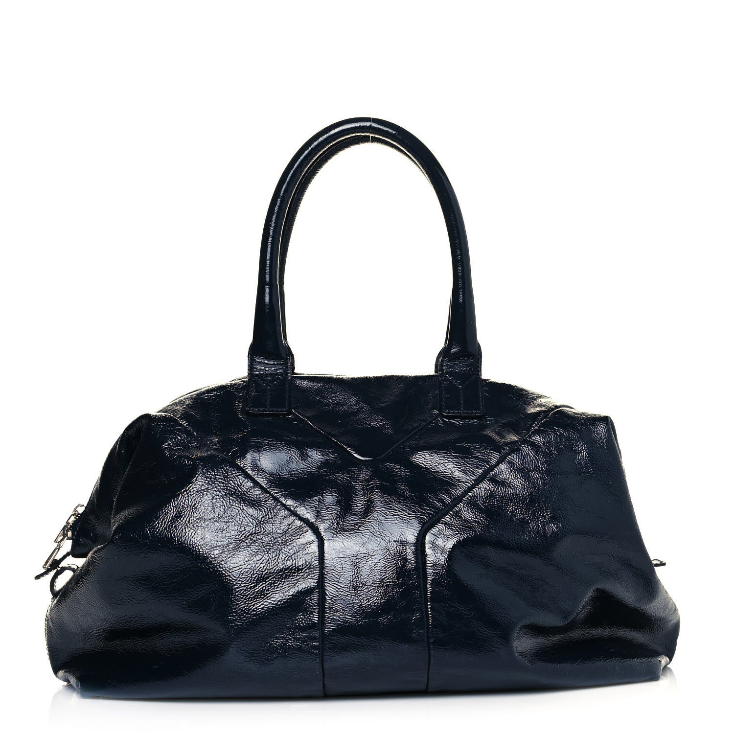 Saint Laurent Textured Patent Medium Easy Y Bag Navy 1 of 9