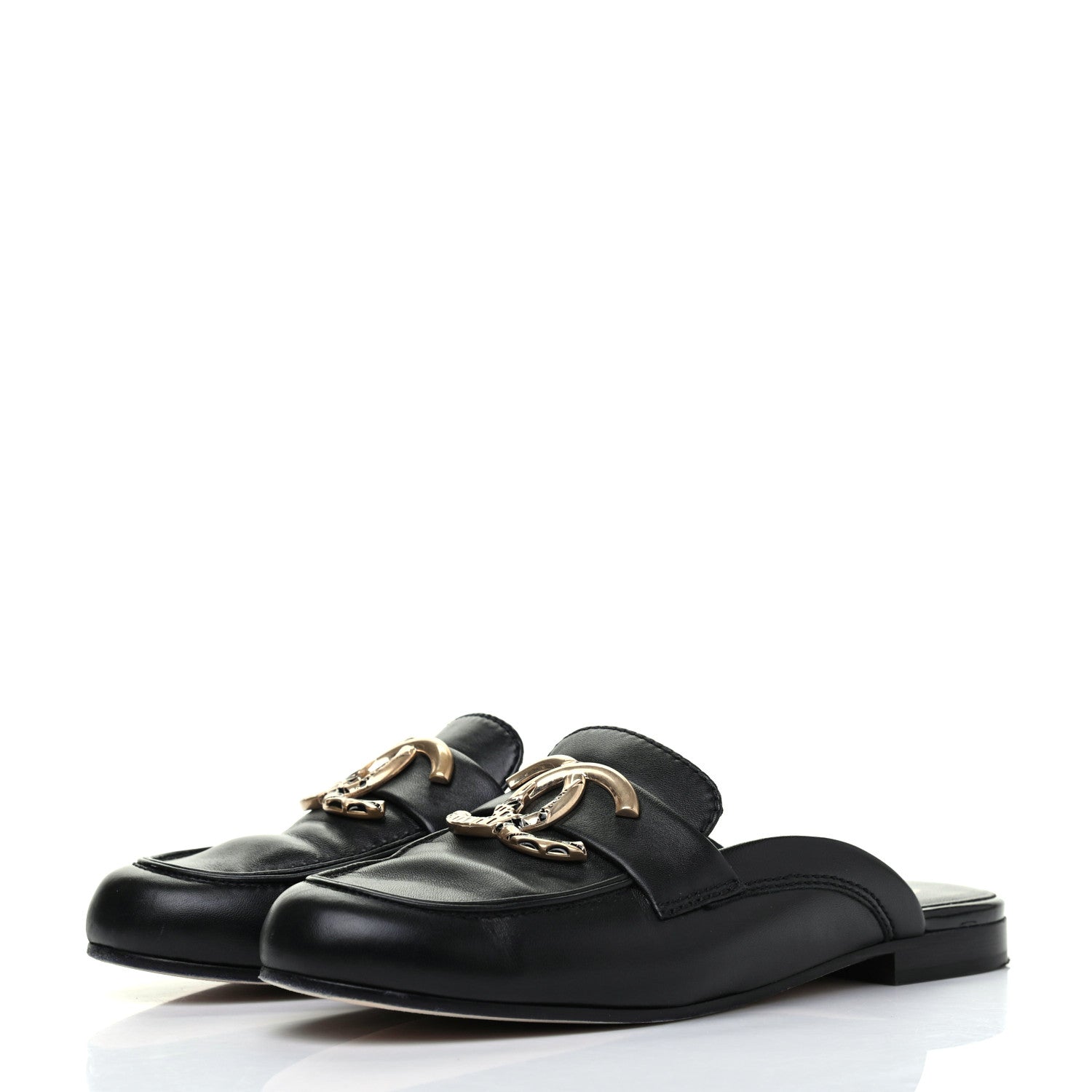 Chanel Lambskin CC Mules 36 Black 3 of 15