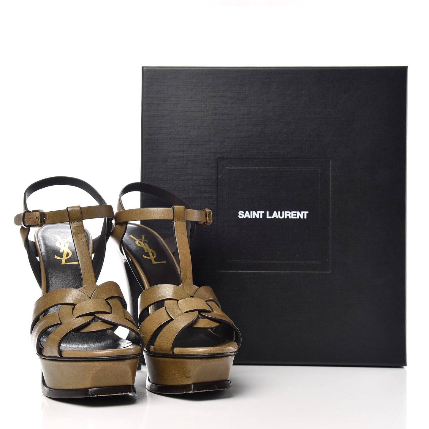 Calfskin Tribute 105 Platform Sandals 37.5 Tundra