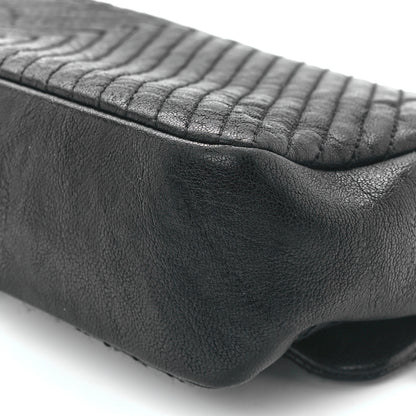 Chanel Calfskin Chevron Quilted Medium Surpique Flap Black 13 of 14