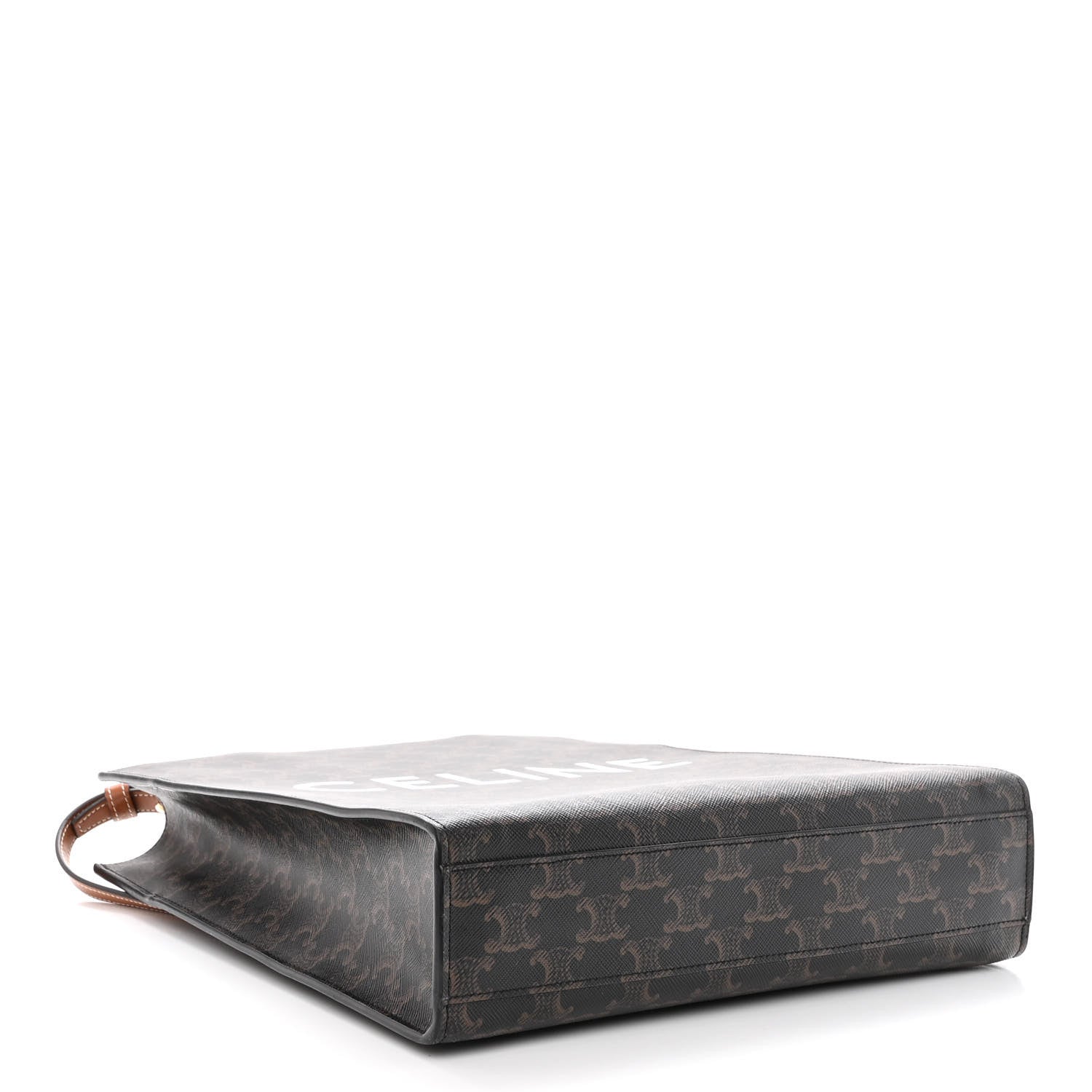 Celine Triomphe Canvas Calfskin Small Vertical Cabas Tan 4 of 9