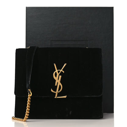 Saint Laurent Velvet Matelasse Monogram Vicky Chain Wallet Black 9 of 9