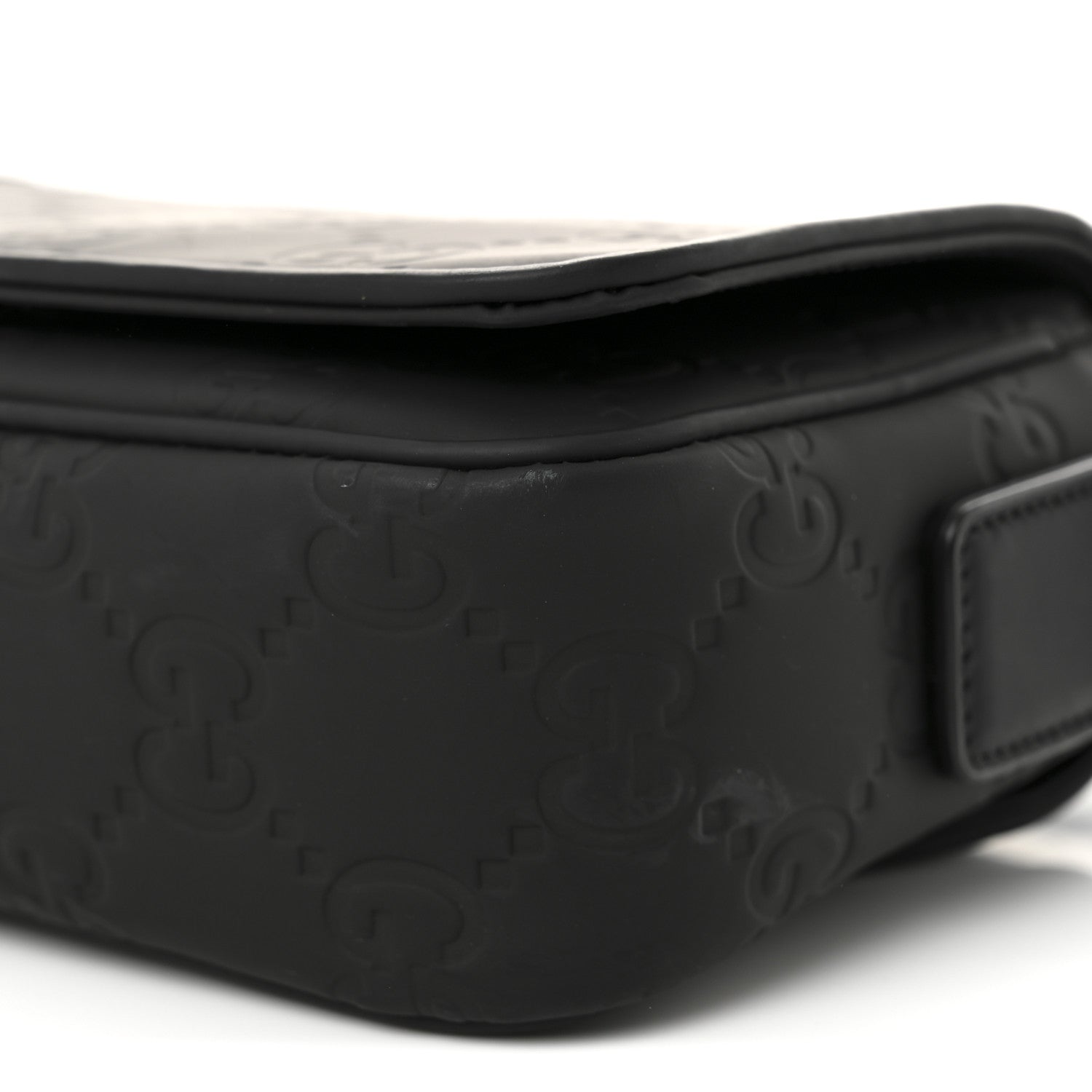 Gucci Rubber Effect Calfskin GG Mini Messenger Bag Black 10 of 10