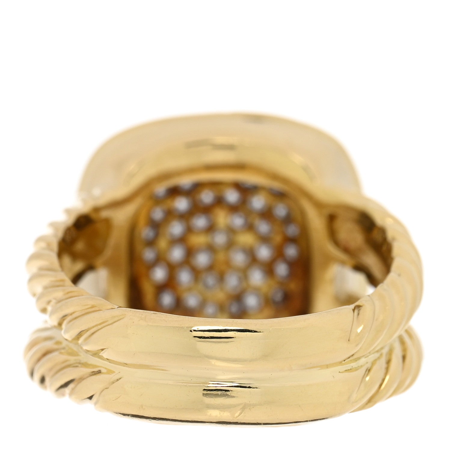 David Yurman 18K Yellow Gold Diamond 11mm Pave Albion Ring 54 6.75 3 of 4