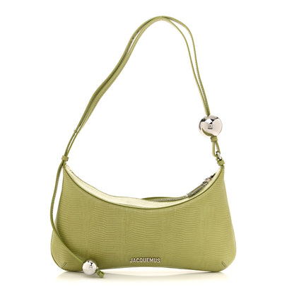 Jacquemus Calfskin Lizard Embossed Le Bious Perle Large Green 1 of 11