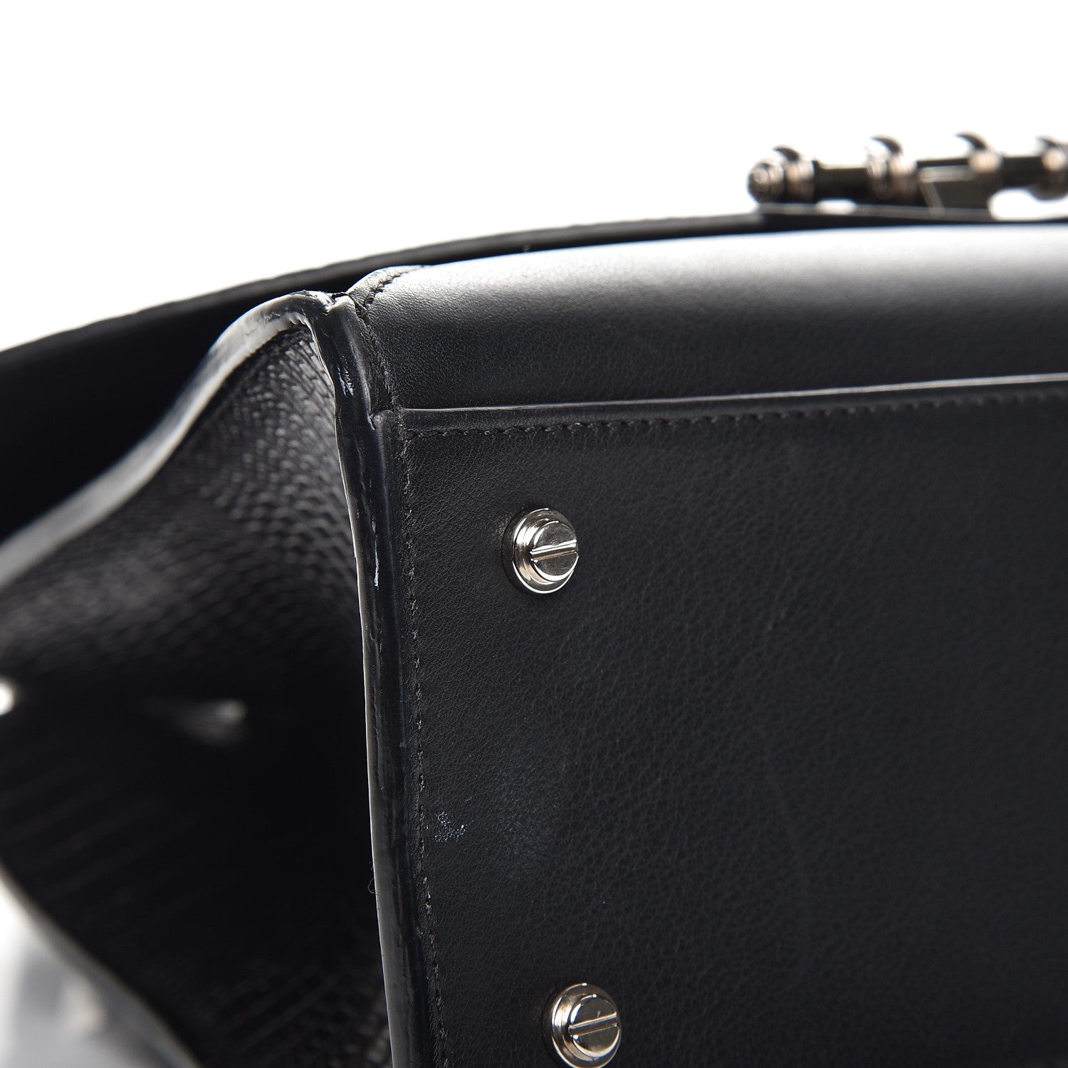 Givenchy Calfskin Crocodile Embossed Small Obsedia Satchel Black 10 of 11