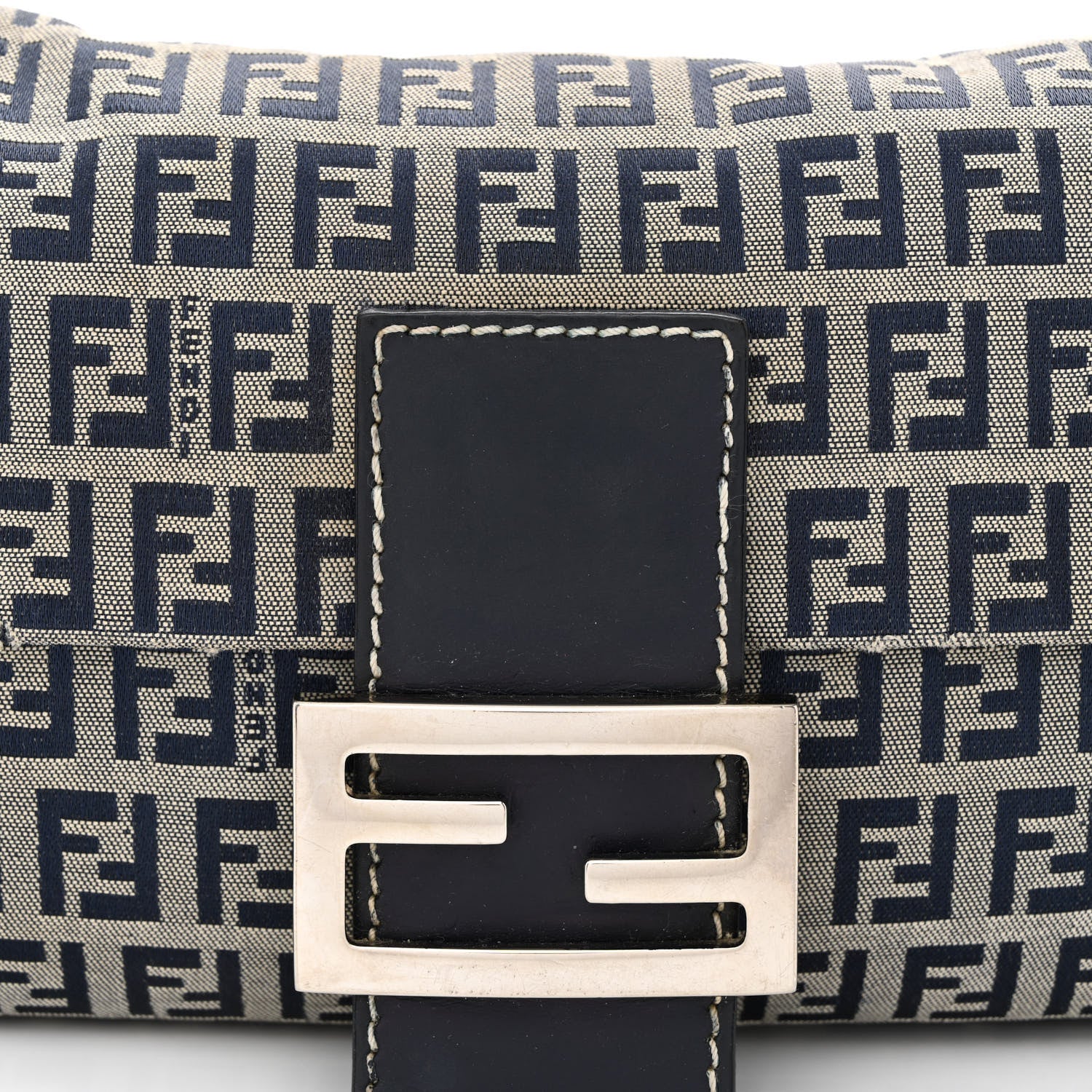Fendi Zucchino Baguette Navy 8 of 14