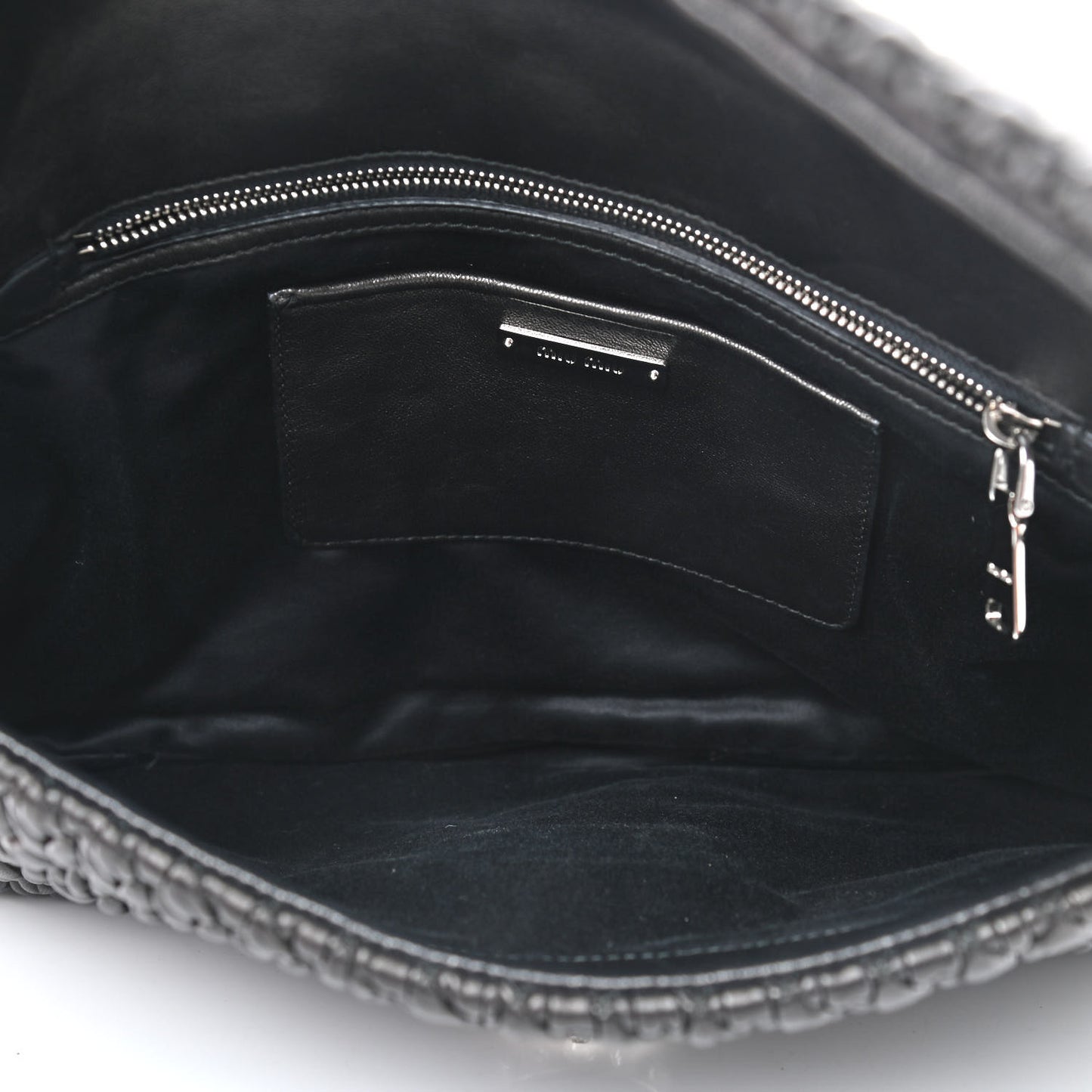 Nappa Matelasse Crystal Flap Clutch Black